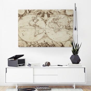 Canvastavla Jordglob på karta
