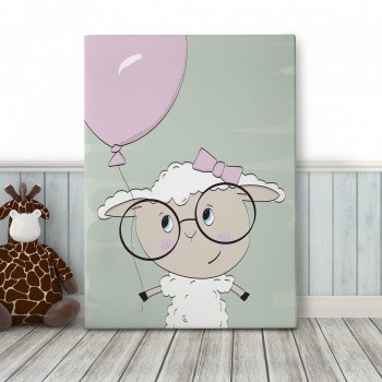 Canvastavla Pink balloon [Sheep]-0