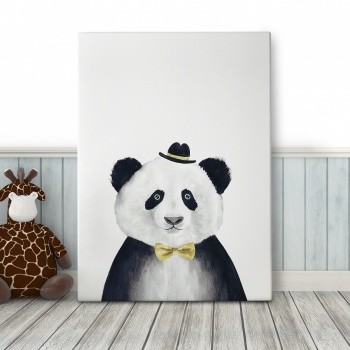 The panda with a hat