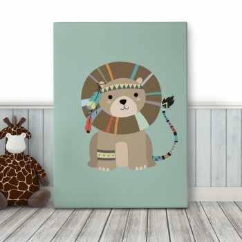 Canvastavla Indian lion-0