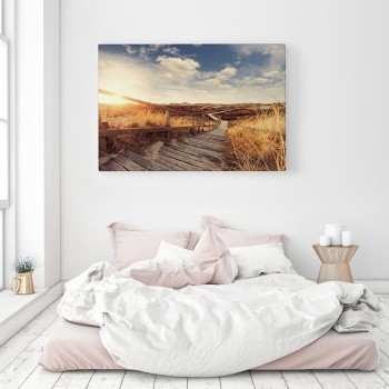 Canvastavla Trägång i vackert landskap