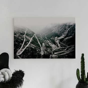 Canvastavla Norwegian mountain road